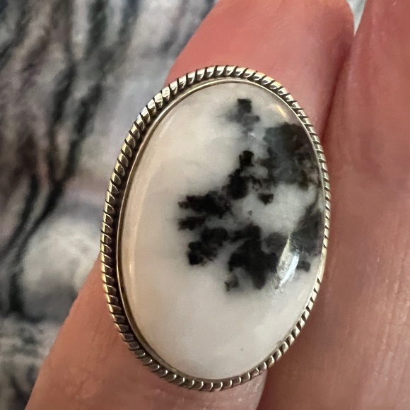 ❤️ Zebra Jasper Southwestern Navajo Influence Sterling Ring Size 5.75 & 7.1gms - Picture 7 of 11